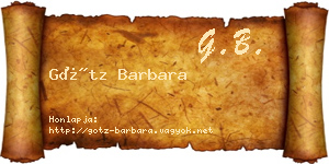 Götz Barbara névjegykártya